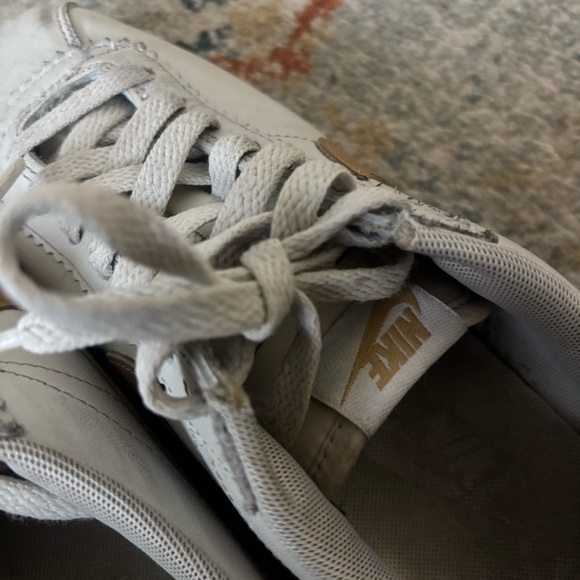 Nike Women's Cortez Sneakers in Off White and Gold - Picture 11 of 12